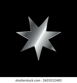 Silver Star Decorative Icon Vector Template