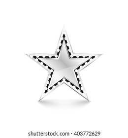 Silver star with diamonds on white background. Vector Illustration