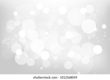 Silver star dust light shiny bokeh blurry bubble galaxy luxury abstract background