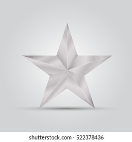 Threedimensional Fivepointed Star Icon White Star Stock Illustration ...