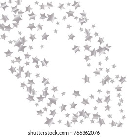Silver star falling Pattern. Silver grey isolated pattern for your project.Astral Design.Chaotic Decor. Modern Creative Starlight Style. Vector illustration for celebration, party, holiday, invitation