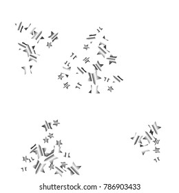 Silver star falling Pattern. Silver grey isolated pattern for your project.Astral Design.Chaotic Decor. Modern Creative Starlight Style. Vector illustration for celebration, party, holiday, invitation