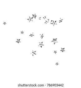 Silver star falling Pattern. Silver grey isolated pattern for your project.Astral Design.Chaotic Decor. Modern Creative Starlight Style. Vector illustration for celebration, party, holiday, invitation