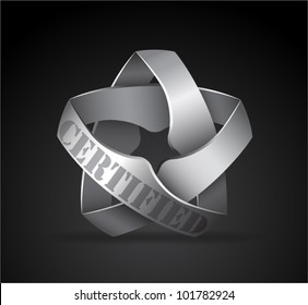 silver star illustration (place for your text -certified, security, money back guarantee, verified...)