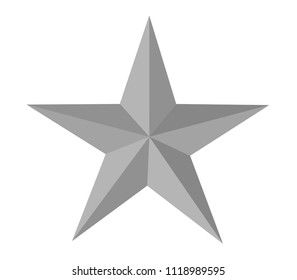 Silver Star Isolated On White Background Stock Vector (royalty Free 