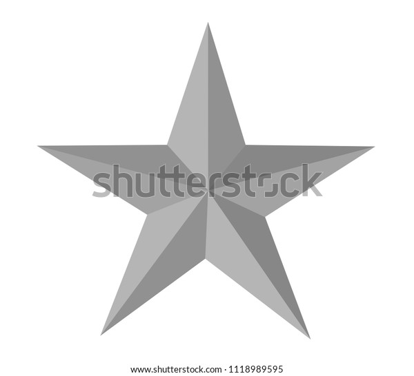 Silver Star Isolated On White Background Stock Vector (Royalty Free ...