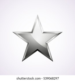 Silver Star Logo For Your Design, Vector Illustration, Isolated On White