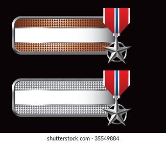 silver star medal on web banners