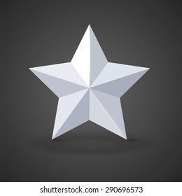 Silver star on black