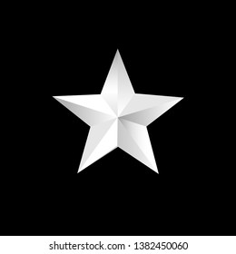 SILVER STAR ON A BLACK BACKGROUND