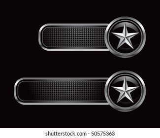 silver star on black banners