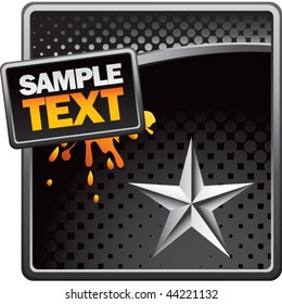 silver star on black halftone grungy ad