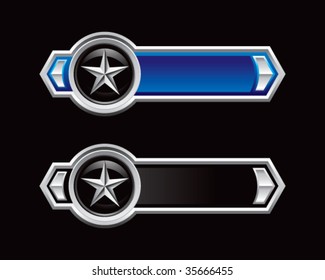 silver star on blue and black arrows