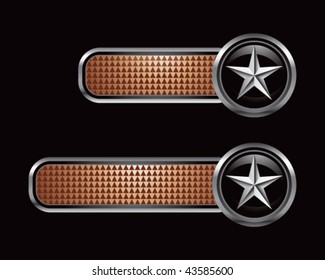 silver star on bronze checkered tabs