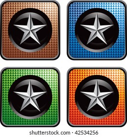 estrela prateada em botões coloridos da Web