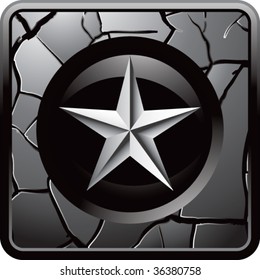 silver star on cracked web icon