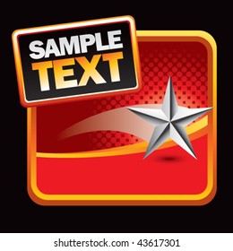 silver star on red halftone stylized advertisement