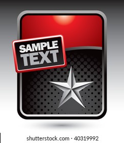 silver star on red stylized banner template