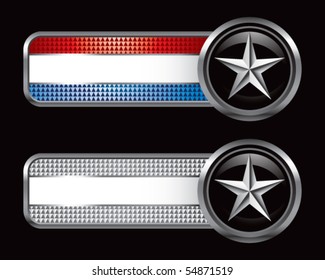 silver star on striped banners