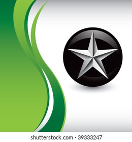 silberner Stern auf vertikalem grünem Hintergrund
