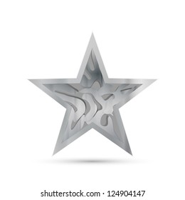 silver star on white