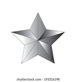  silver star on white