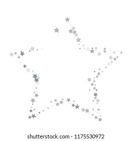 Silver star vector banner. Simple form. Template , card, vip, exclusive, certificate, gift luxury privilege voucher store present shopping