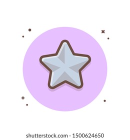 Silver Star Vector Icon Illustration. Star Icon Concept White Isolated. Flat Cartoon Style Suitable for Web Landing Page, Banner, Sticker, Background