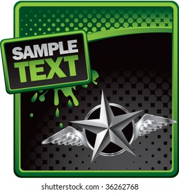 silver star with wings on classy modern style grunge template