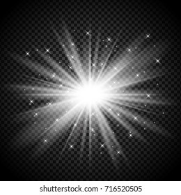 Silver starburst on a transparent background