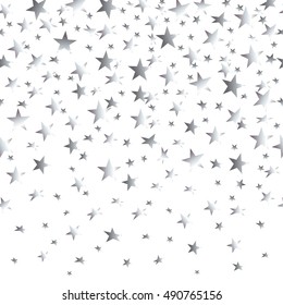 Silver stars with a gradient seamless background. Vector illustration with a clipping mask.