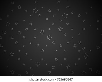 silver stars on black background
