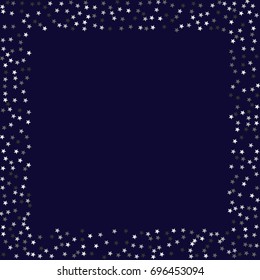 Silver stars on a dark blue background. Abstract, trendy, modern background. Glitter for banner, business card, greeting card, Vector illustration