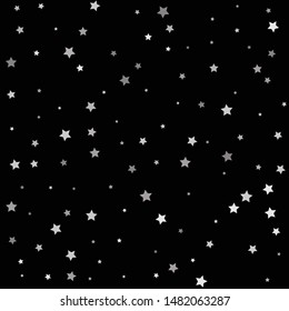 Silver stars on a square background. Festival decor.