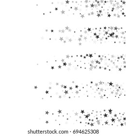 Silver stars on a white background. Abstract, trendy, modern background. Glitter for banner, business card, greeting card, Vector illustration.