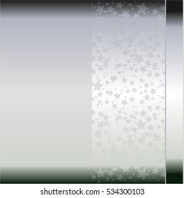 Silver stars and ribbon on a silver background.