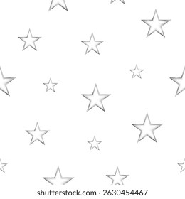 Silver stars seamless pattern background.