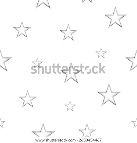 Silver stars seamless pattern background.