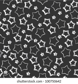 Silver stars. Seamless vector background.