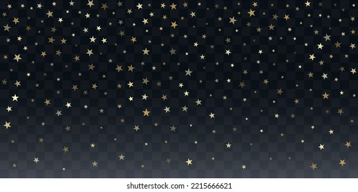 Silver stars vector background, sparkling Christmas confetti falling. magic shining flying stars glitter backdrop, sparkle border