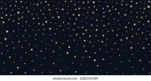 Estrellas plateadas de fondo vectorial, destellando el confeti navideño cayendo. estrellas voladoras mágicas brillan fondo, borde brillante
