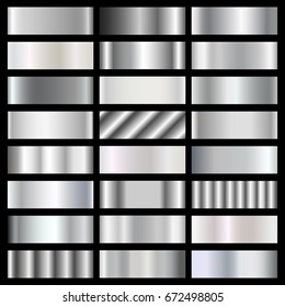 Silver Steel Chrome Gradients Vector Set Stock Vector (Royalty Free ...