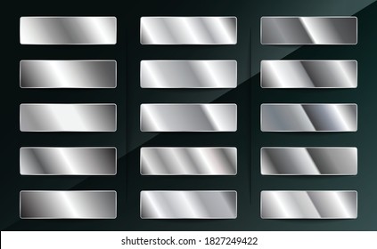 Silver Steel Chromium Platinum or Aluminium Metallic Gradients Set