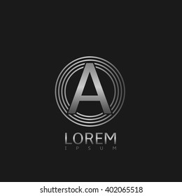 Silver steel A letter logo for business company