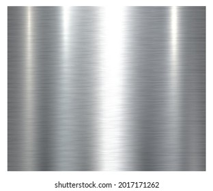 Silver steel metal texture with brushed metal pattern, lustrous and shiny polished plate metallic vector illustration.