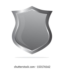 silver steel shield