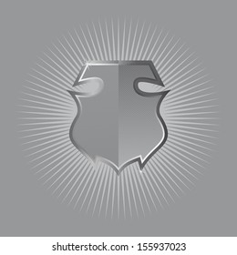silver steel shield
