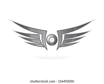 silver steel wing