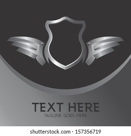 silver steel wing shield art