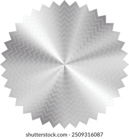 Silver sticker. Vector mesh metallic foil stamp, label